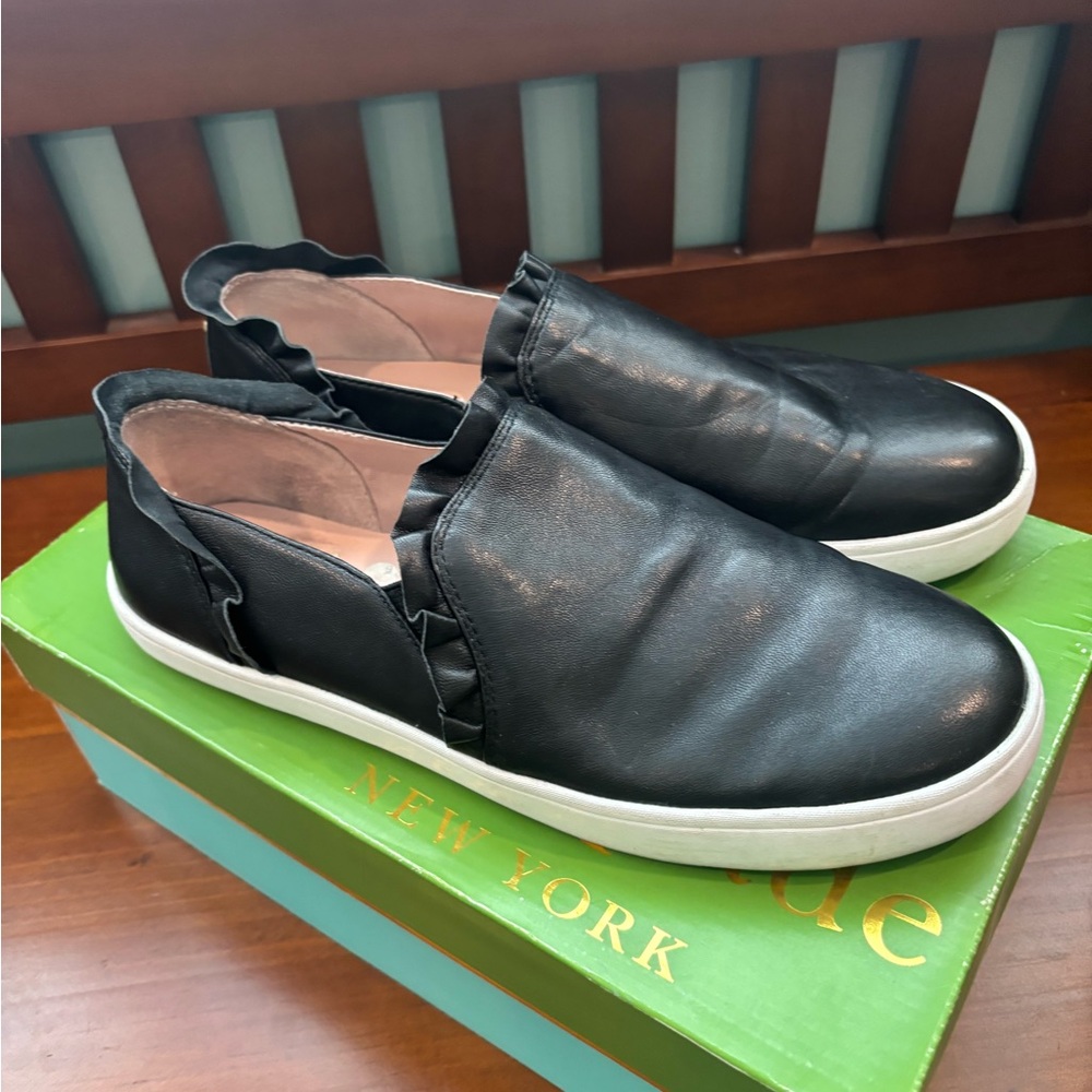 Kate Spade Lillie Black Leather Slip-On Shoes